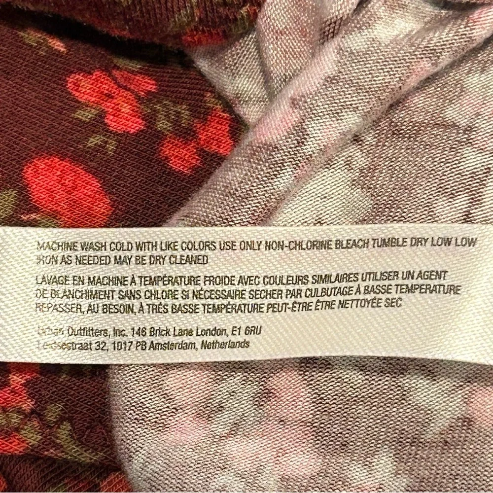 Free People Kaya Printed Keyhole Bodysuit red floral, Boho, Cottagecore, Sz Lg